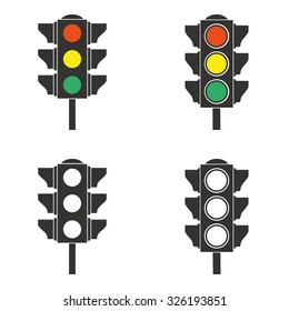 Traffic light  icon  on white background. Vector illustration.