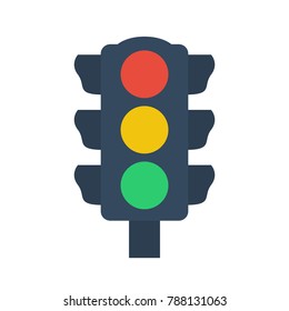 Traffic light Icon on white background. Vector illustration