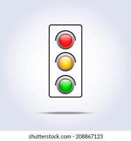 Traffic light icon one object. Vector illustration