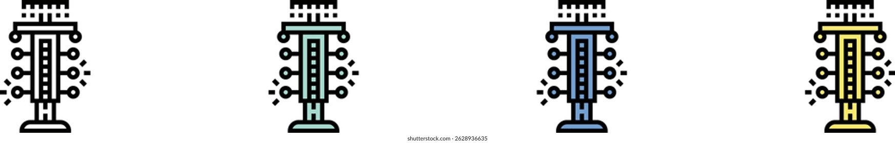 traffic light icon. Outline, Green, Blue and Yellow Style Design Isolated On White Background