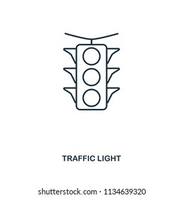 Traffic Light icon. Outline style icon design. UI. Illustration of traffic light icon. Pictogram isolated on white. Ready to use in web design, apps, software, print, background.