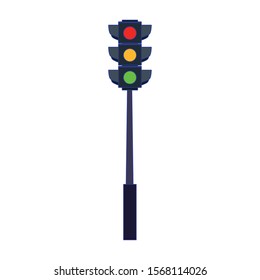traffic light icon over white background, vector illustration