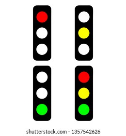 Traffic Light Icon . Red , Yellow , Green . Vector / Illustration
