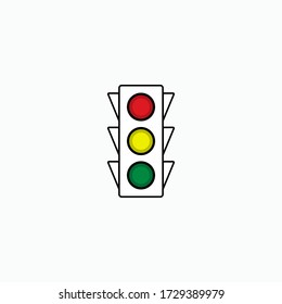 Lichtbild des Verkehrs. Symbol für Straßenverkehrssicherheit - Vector