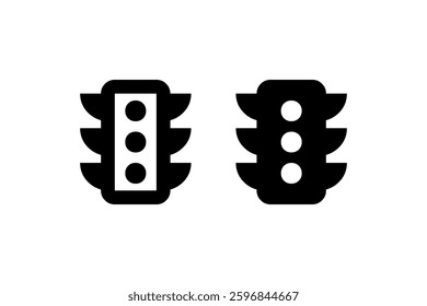 Traffic light icon for road and transportation Vector
