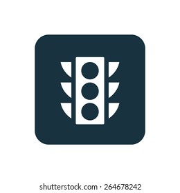 traffic light icon Rounded squares button, on white background 