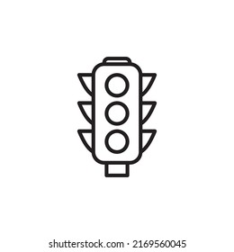 Traffic Light Icon, Semaphore Line Icon, Stop Light And Road Navigation Sign, Black Isolated On White Background, Vector Illustration