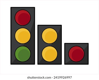 vector de ilustración de conjunto de iconos de semáforo