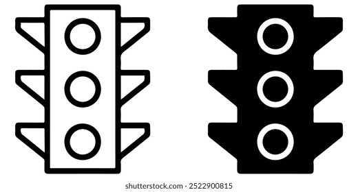 Traffic light icon set. Illustration of Road Traffic Lights. Traffic control lights.