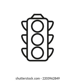 Traffic light icon. Sign forbidden. Vector illustration. stock image.