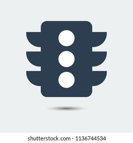 Traffic Light Icon. Silhouette. Vector Design