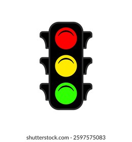 traffic light icon, simple flat style, illustration, logo sign symbol pictogram template, for ui or ux isolated on white for mobile app, editable