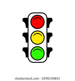 traffic light icon, simple flat style, illustration, logo sign symbol pictogram template, for ui or ux isolated on white for mobile app, editable