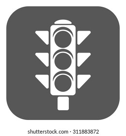 The traffic light icon. Stoplight and  semaphore, crossroads symbol. Flat Vector illustration. Button