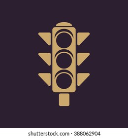 The traffic light icon. Stoplight and  semaphore, crossroads symbol. Flat Vector illustration