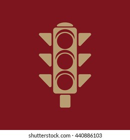 The traffic light icon. Stoplight and semaphore, crossroads symbol. Flat Vector illustration