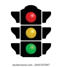 Traffic light icon symbol with all three colors. Editable EPS 10 vector illustration isolated on white background.