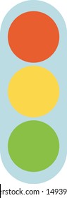 Traffic light Icon, symbol, element. Vector graphic. Isolated on white. Flat style design.