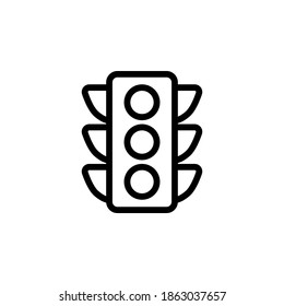 Traffic light icon symbol vector on white background