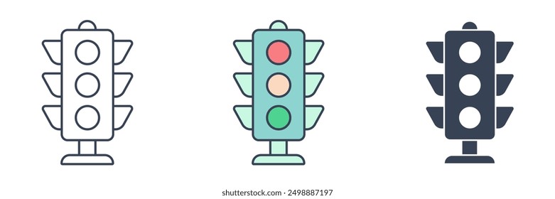 Traffic light icon symbol vector illustration isolated on white background