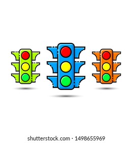Traffic light icon. Traffic light transportation symbol icon.vector