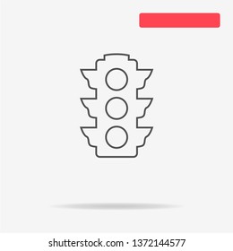 Traffic light icon. Vector concept illustration for design.