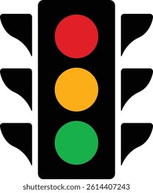 Traffic Light Icon Vector design with Red, Yellow, Green Signal Illustration