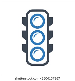 Traffic light icon. Vector and glyph