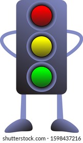 Traffic light icon. Vector illustration of a traffic light vector icon for a white background web