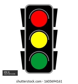 Traffic light icon. Vector illustration of an isolated with white background.