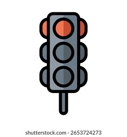 Traffic light icon. Vector illustration.