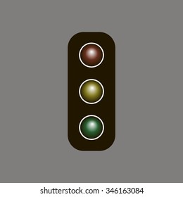 Traffic light icon, vector illustration. Flat design style 