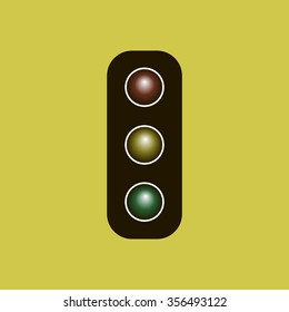 Traffic light   icon vector illustration. Flat design  