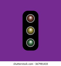 Traffic light   icon vector illustration. Flat design style