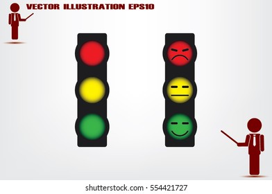 Traffic light icon vector illustration.