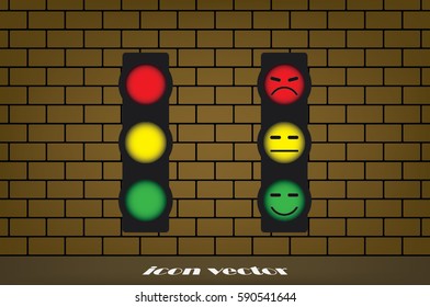 Traffic light icon vector illustration.