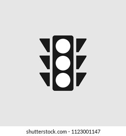 Traffic light Icon vector. Traffic light isolated on grey background