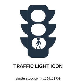 Traffic light icon vector isolated on white background, Traffic light transparent sign , filled dark user interface icons