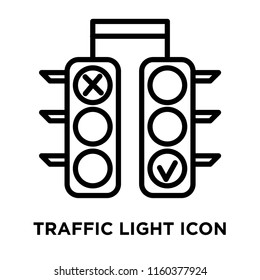 Traffic light icon vector isolated on white background, Traffic light transparent sign , linear symbol and stroke design elements in outline style