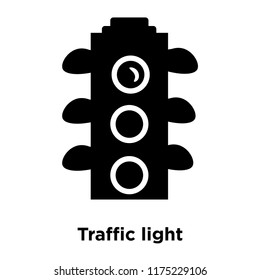 Traffic light icon vector isolated on white background, logo concept of Traffic light sign on transparent background, filled black symbol