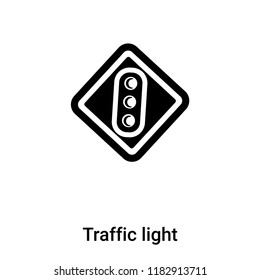 Traffic light icon vector isolated on white background, logo concept of Traffic light sign on transparent background, filled black symbol