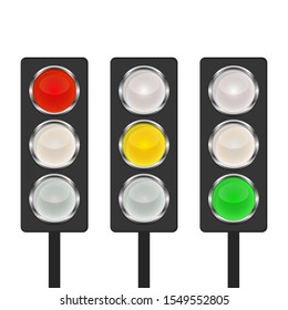 Traffic light icon - vector. Traffic light icon isolated. Shiny traffic light icon.