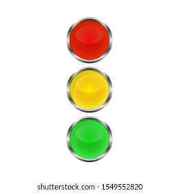 Traffic light icon - vector. Traffic light icon isolated. Shiny traffic light icon.