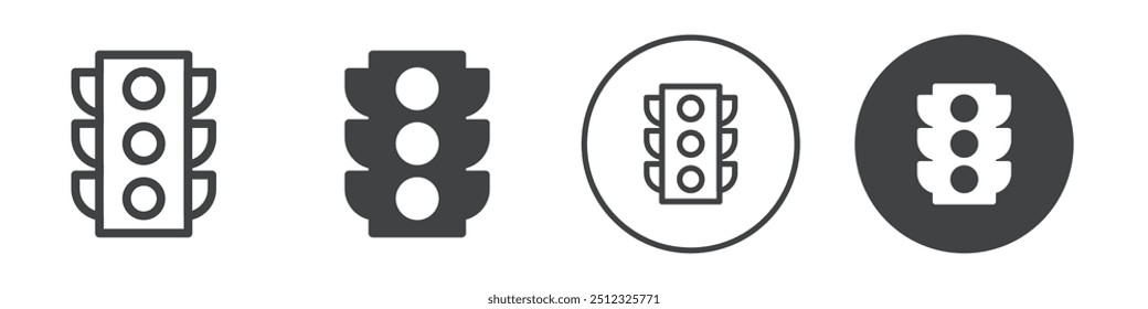 Traffic Light icon Vector logo outline
