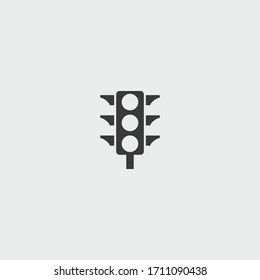 Ampelsymbol. Vektorillustration der Ampel auf grauem Hintergrund