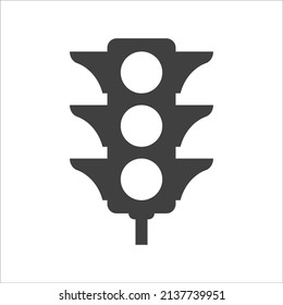 Traffic light icon vector on white background