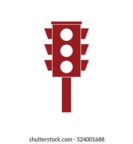 Traffic light icon vector. Red traffic light signal