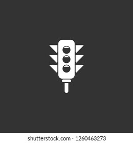 traffic light icon vector. traffic light sign on black background. traffic light icon for web and app