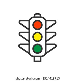 Traffic light icon vector symbol illustration