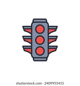 Traffic light icon. vector.Editable stroke.linear style sign for use web design,logo.Symbol illustration.